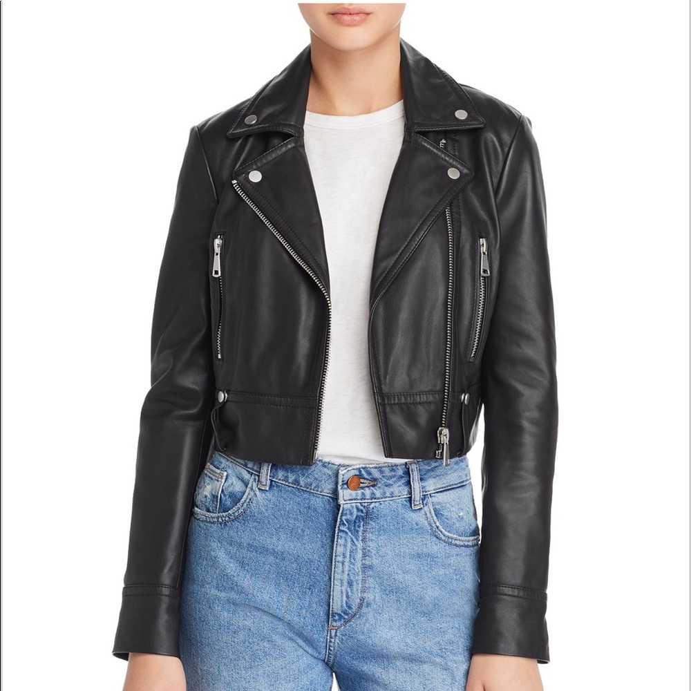 Aqua leather jacket